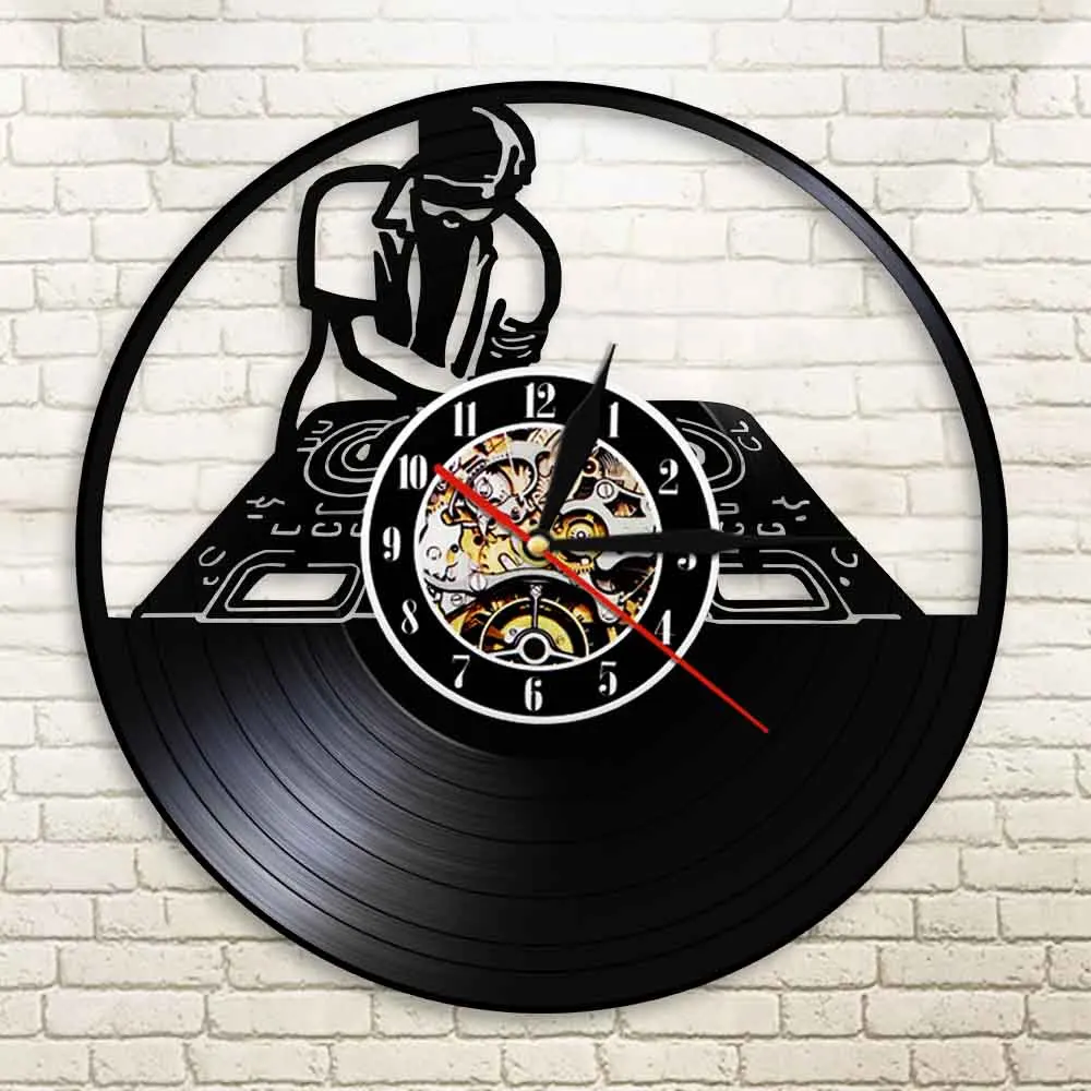 Настенные часы для диджея в стиле хип хоп винтажные виниловые ночных клубов