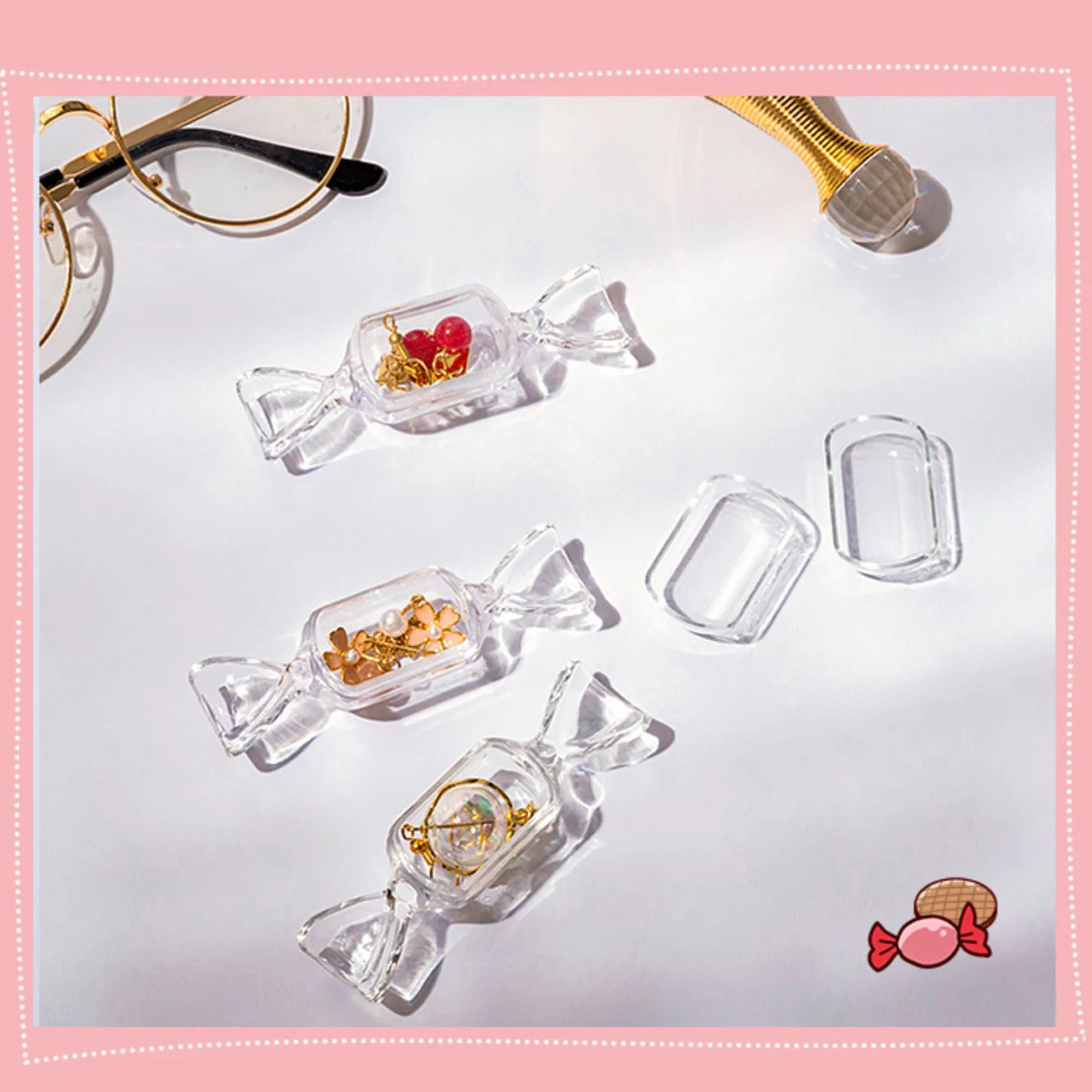 Портативный милые девушки конфеты Форма прозрачная коробка для хранения