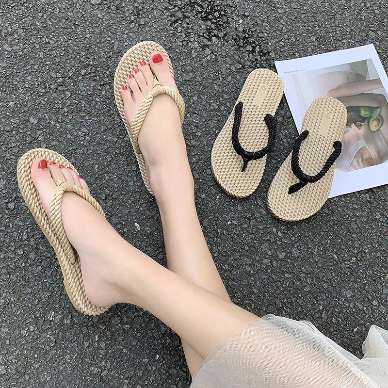 

Low Rubber Flip Flops Slippers Soft Female Shoes Slides Fashion Shallow Hawaiian Comfort 2021 Luxury Flat Summer PU Basic