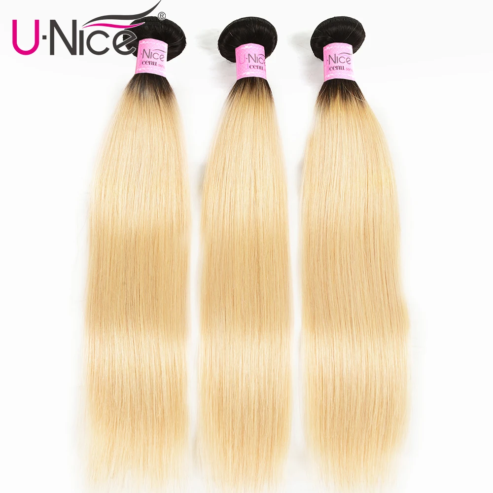 Волосы unice Ombre малазийские remy пучки волос 1b/613 цветов прямые волосы 1/2 пучка 100%