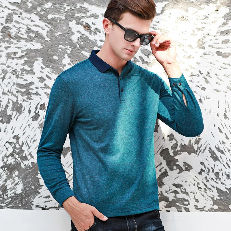 

Spring Long Sleeve Cotton Polo Shirt Men Brand Clothes Solid Color Male High Quality Smart Casual Polo Shirt Tees C8190