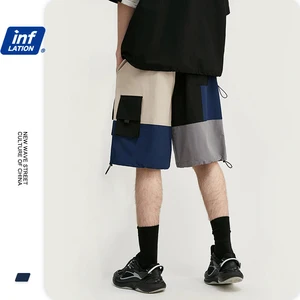 Шорты мужские эластичные на шнуровке, из полиэстера, свободного покроя