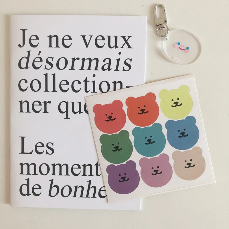 Sandro симпатичная Радужная наклейка с медведем Morandi цветная Геометрическая ручная