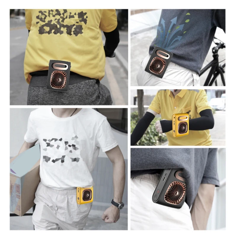

Hanging Neck Fan Waist Fan 6000MAh USB Rechargeable Mini Personal Fan with Remaining Power Display & Power Bank