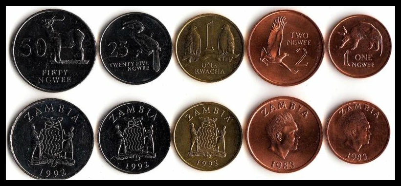 

Замбия, набор из 5 штук, монеты, Новая африканская оригинальная монета Unc, Коллекционная серия, реальные Редкие памятные монеты
