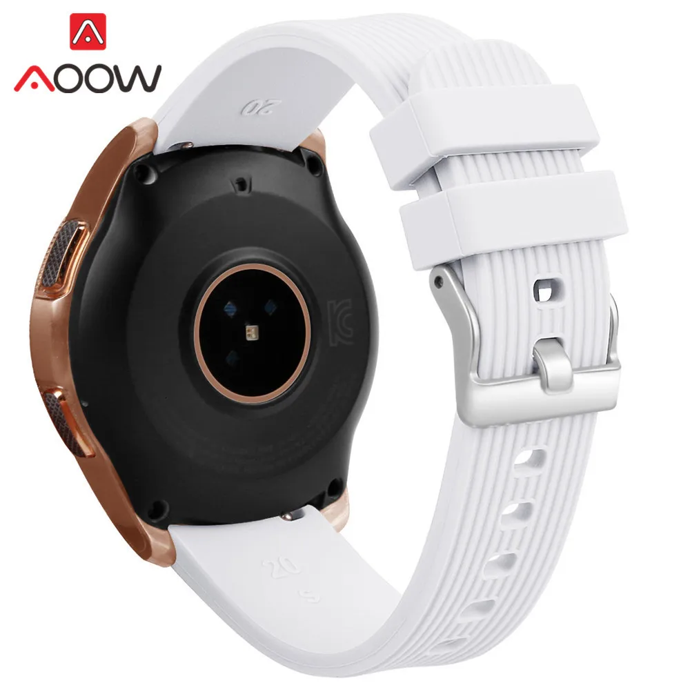 20 мм силиконовый спортивный ремешок для samsung Galaxy Watch Active 42 мм gear S2 Huami Amazfit bip с застежкой из розового золота для мужчин и женщин браслет