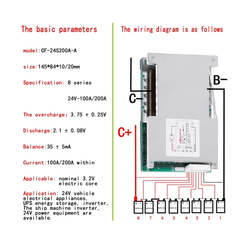 8S 24V 100A Lifepo4 плата защиты батареи UPS инвертор энергии BMS PCB с балансом | Электроника