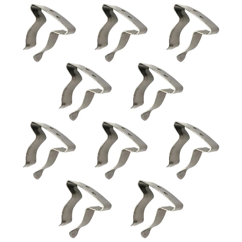 

10 Pcs Stainless Steel Marine Camper Yachts Hook Holder Clip Adjustable Spring Clamp for Boat Yacht Canoe Fishing