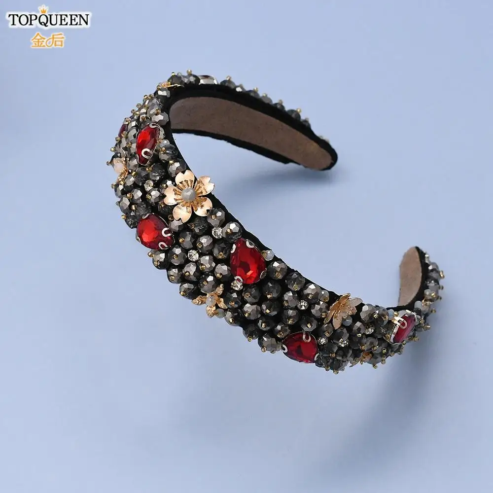 

TOPQUEEN FG12 Luxury Colorful Gem Baroque Headbands For Rhinestone Wedding Hair Accessories Fashion Headband Hair Hoop