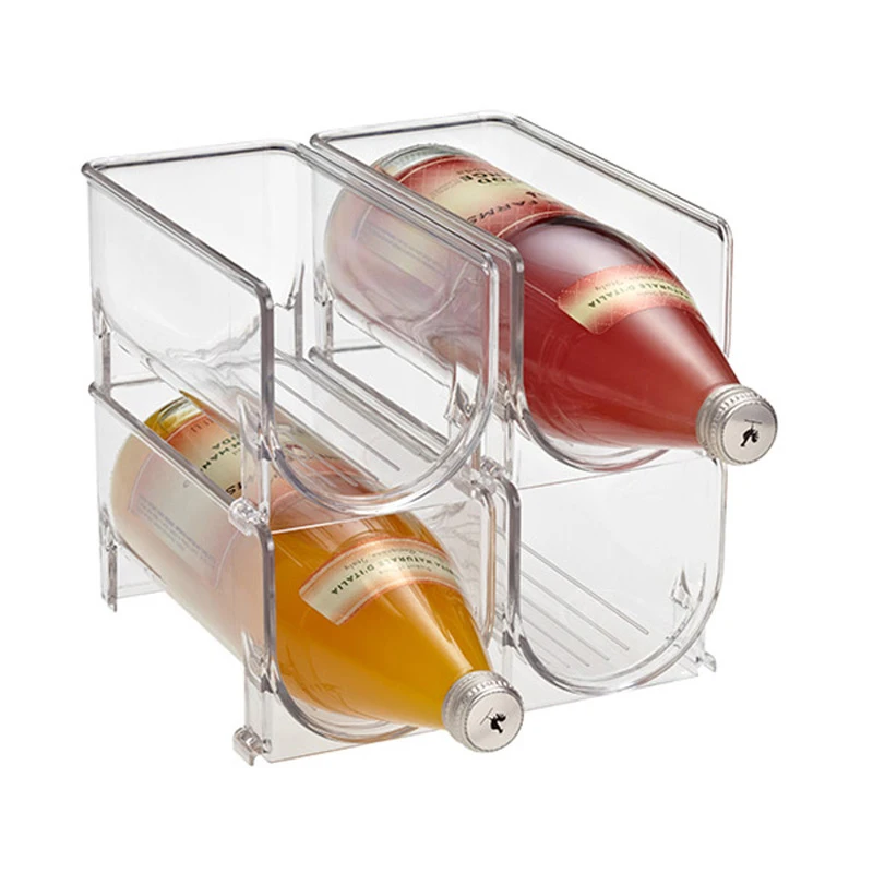

1/2/4Pcs Universal Transparent Wine storage Rack Bottled Beverage Storage Box Wine Bottle Holder Refrigerator Storage Organizer