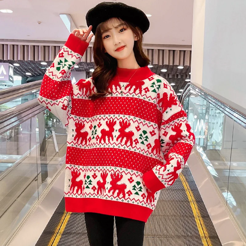 

Girls Boys Sweater Kids Coat Outwear 2022 Lasted Plus Velvet Thicken Warm Spring Autumn Knitting Wool Cotton Long Sleeve Childre