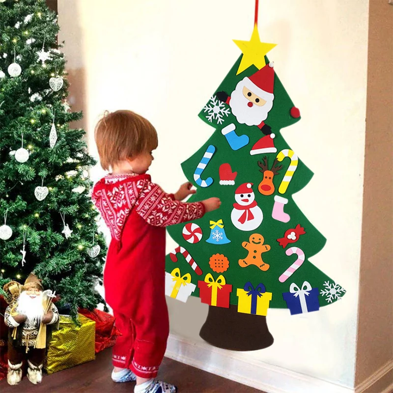 

Войлочная Рождественская елка для творчества, Рождественское украшение для дома, новый год 2021, рождественские украшения, Санта-Клаус, рожде...
