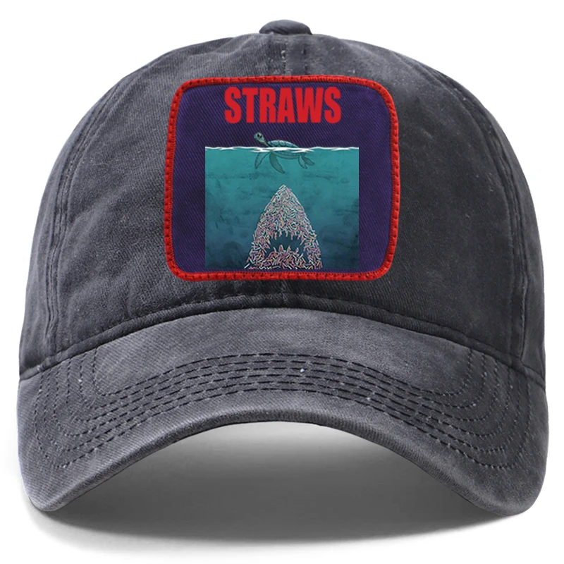 Забавная соломинка Jaws забавная пластмассовая Повседневная хлопковая кепка с