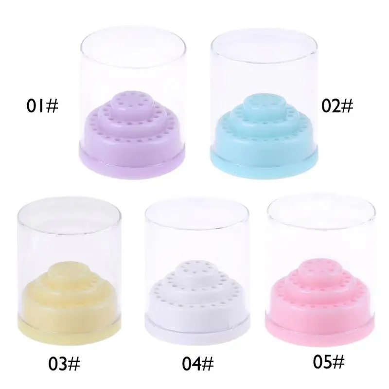 

48 Holes Storage Box Nail Drill Bits Holder Stand Display Nail Drill Bit Box Organizer Container X9X30284