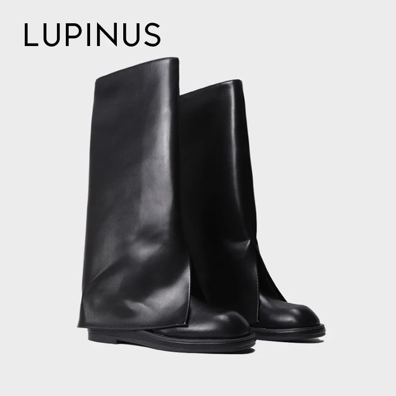 

LUPINUS Роскошные брендовые дизайнерские женские сапоги 2022 новые модные женские длинные сапоги до середины икры в стиле ретро женские мотоцик...