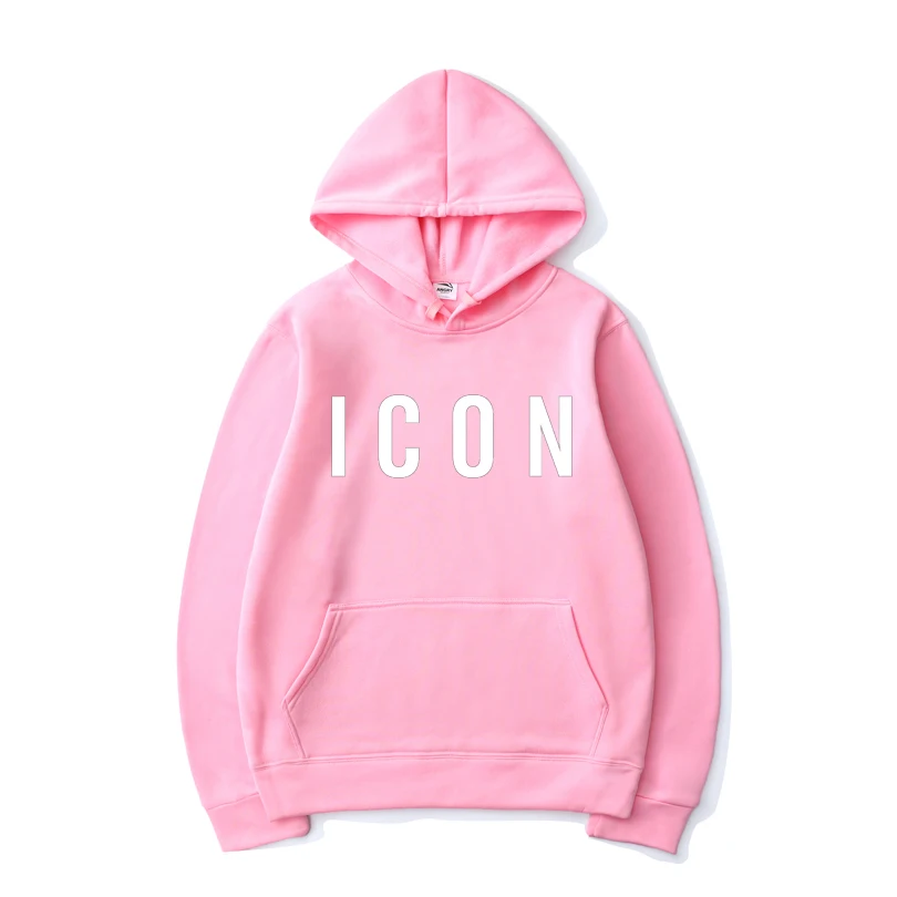 

2020 Trendy Letter Printed Hoodies ICON Men/Women Solid Color Casual Streetwear Hoodie Fashion Hip Hop Hooded Sweatshirt Hoodie