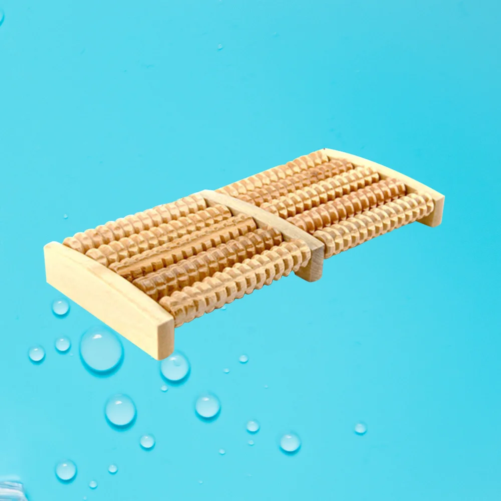 

Wooden 5 Rows Foot Roller Comfortable Wood Wheels for Office Worker Driver Old People (Rectangular)