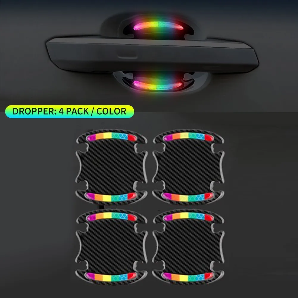 

Universal Door Handle 4pcs Set Scratch Guards Car Colorful Reflective Safety