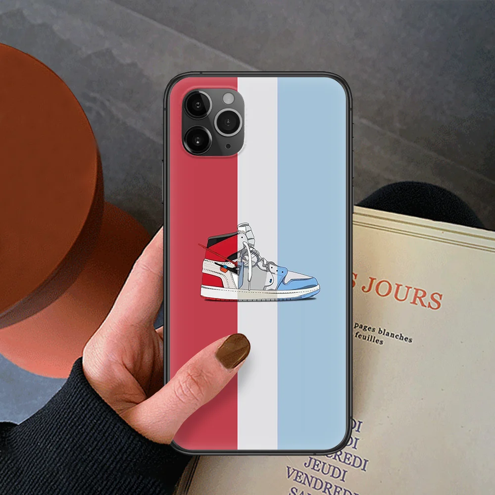

Sports Shoe Phone Case For Iphone 4 4s 5 5S SE 5C 6 6S 7 8 Plus X XS XR 11 12 Mini Pro Max 2020 black Prime Luxury Hoesjes Trend