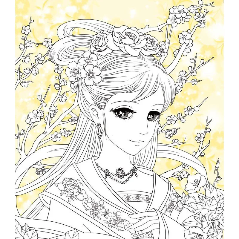 1 книжка-раскраска древняя красота для девушек рисование книги взрослых и детей