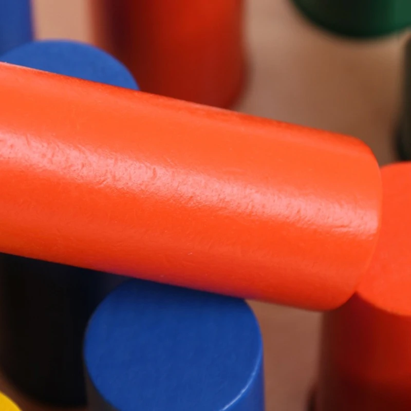 

Montessori Children Sensory Integration Training Teaching Aids Colorful Cylinder Ladder Blocks Kids Early Education Toy