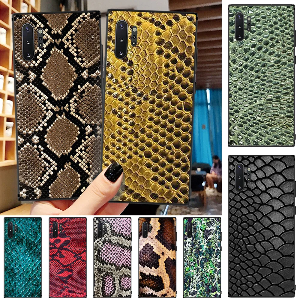 Милый чехол для телефона BaweiTE Snake Skin Bling Samsung Note4 5 7 8 9 10 Note10 Pro M10 20 30 | Мобильные