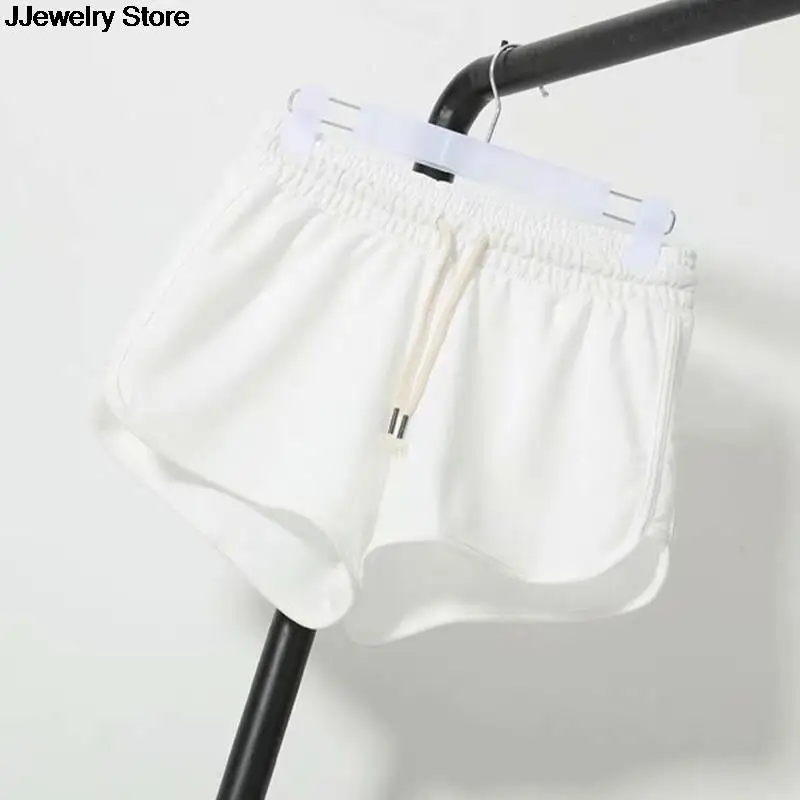 Модные летние повседневные шорты женские эластичные с высокой талией черные