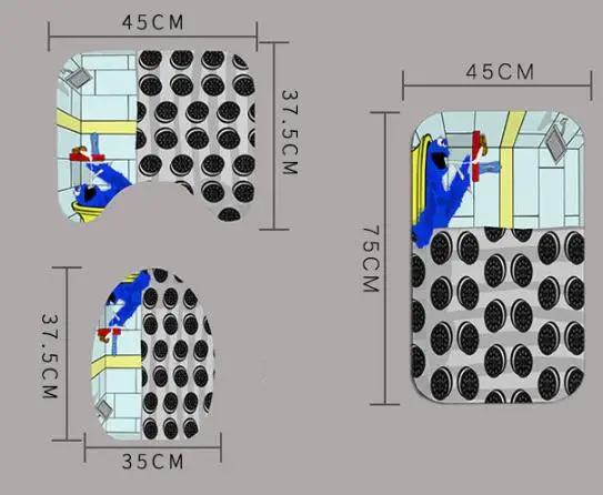 4 шт./компл. мультяшная душевая занавеска С Ванная комната ковролин
