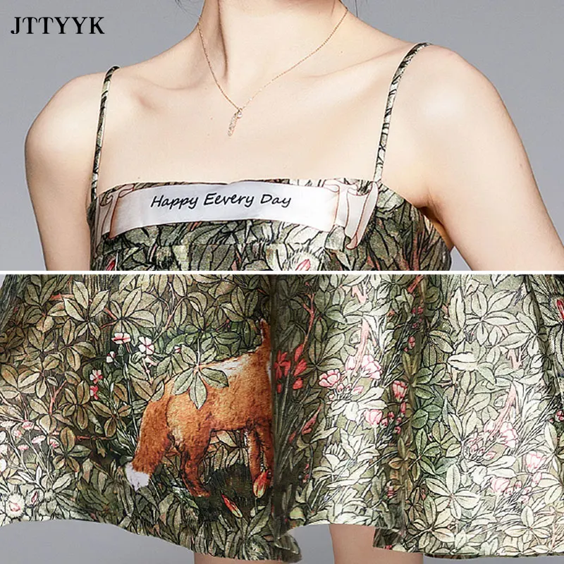 

Summer Spaghetti Strap Dress Ladies High Waist Midi French Dresses Elegant Print Sexy Backless Party Dress Casual Women Vestidos