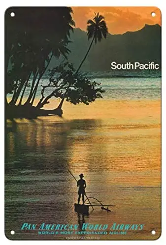 

Южнотихоокеанский-Pan American World Airlines-металлический жестяной знак Airlineby Иван чермайф c.