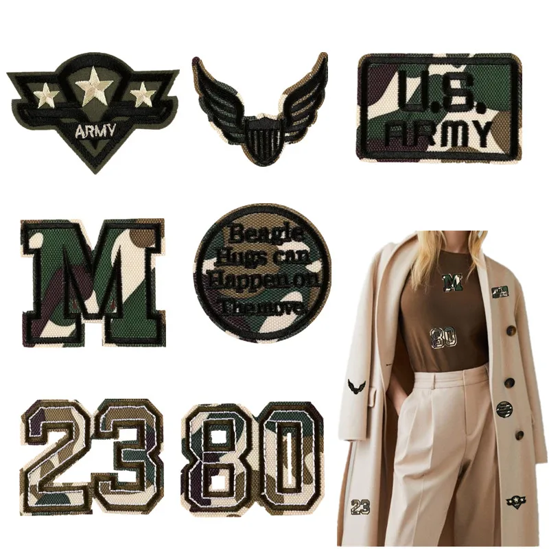 Нашивки с вышивкой в стиле милитари камуфляжные нашивки утюгом для одежды