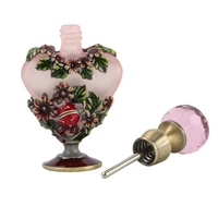 5ml empty vintage heart crystal metal perfume bottle wedding lady gift