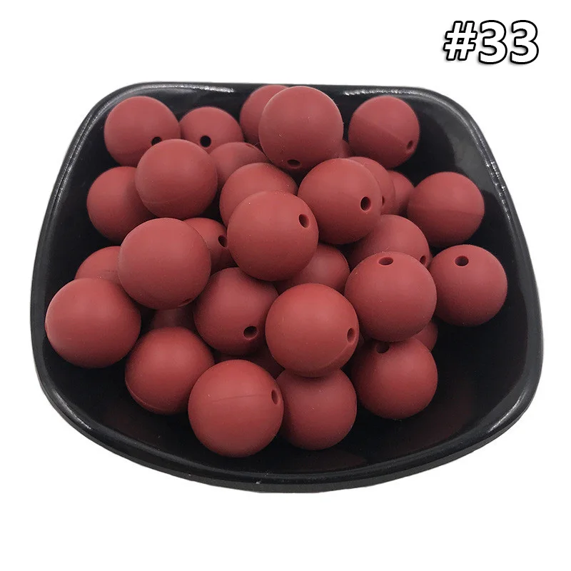 5PCS Beads 33 5 шт. Детские Силиконовые Прорезыватели 19 мм Пищевой бисер без БФА, силиконовый Прорезыватель для зубов DIY ювелирные изделия ожерелье аксессуары для кормления игрушки - Цвет: 5PCS Beads 33