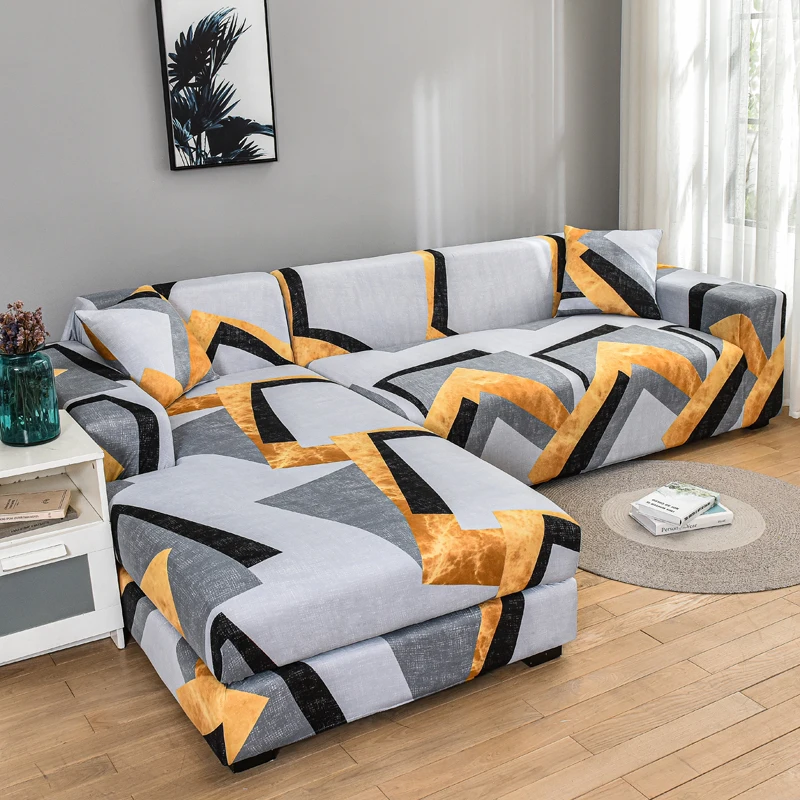 L shape sofa covers spandex for living room gray slipcover stretch sofa chair cover corner sofa couch cover elastic funda sofa