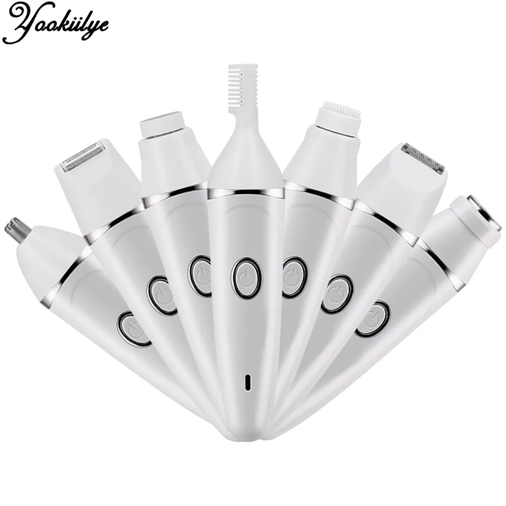 

7 In 1 Women Shaver Painless Hair Removal Epilator Shaving Machine Face Beard Eyebrow Nose Trimmer Body Bikini Electric Razor
