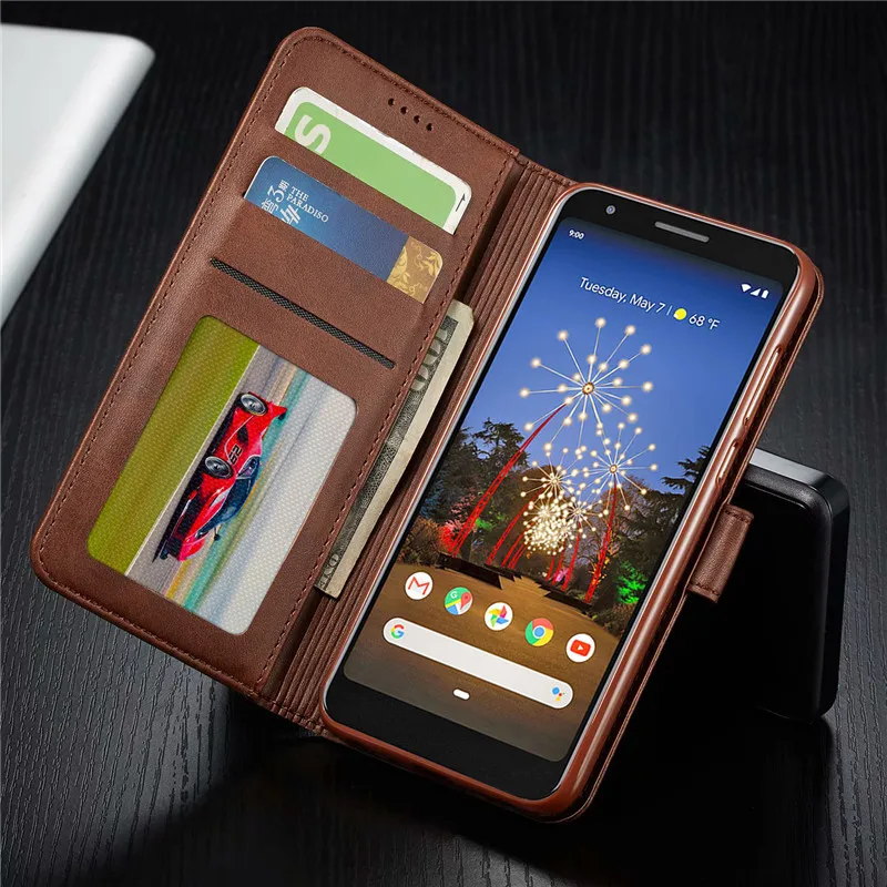 Кожаный чехол для Google Pixel 3A Винтажный телефона XL 4 книжка с подставкой и кошельком