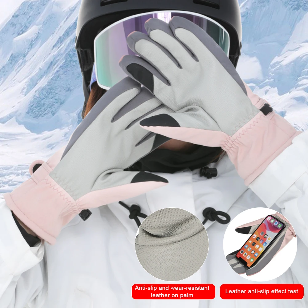 

Лыжные перчатки для сенсорного экрана с защитой от ветра Водонепроницаемый зимние бархатные теплые леггинсы для сноуборда перчатки для бе...