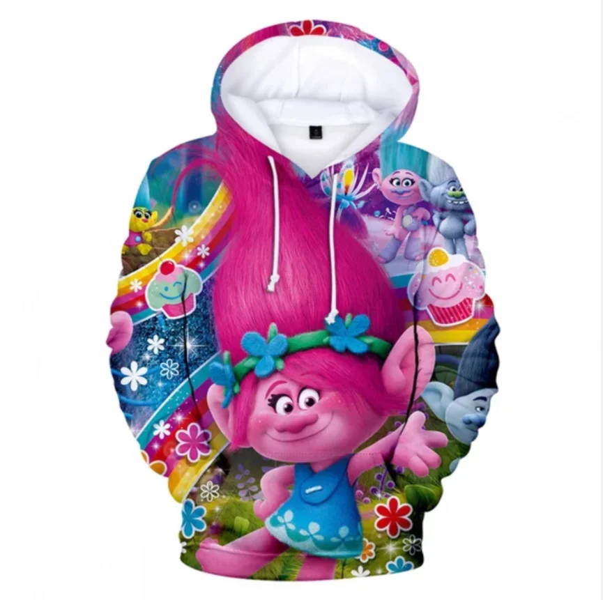

Hot Men / Women Hoodies 2021 Trolls 2 Hoodies Sweatshirts Fashion Quirky Sport Boy Cartoon Hoodies Kids Poppy Hip Hop Outerwear
