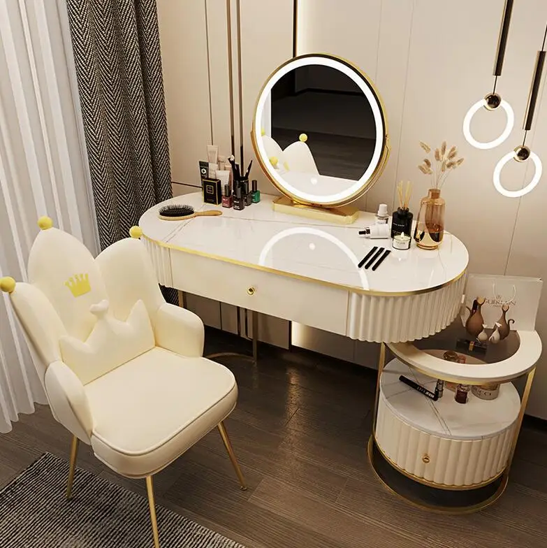 

Nordic dressing table light luxury high-end net red make-up table bedroom modern simple retractable storage cabinet integration