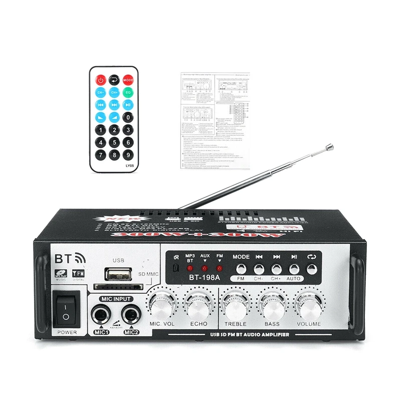 600 Вт Bluetooth усилитель мощности бас стерео o HIFI AMP SD FM USB для домашнего