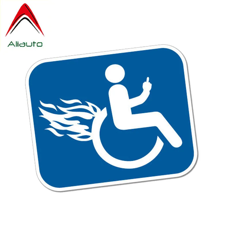 Aliauto Funny Caution Car Sticker Disable Furious Wheelchair PVC Motorcycle Waterproof Sunscreen Anti-UV Decal 12cm*10cm | Автомобили и
