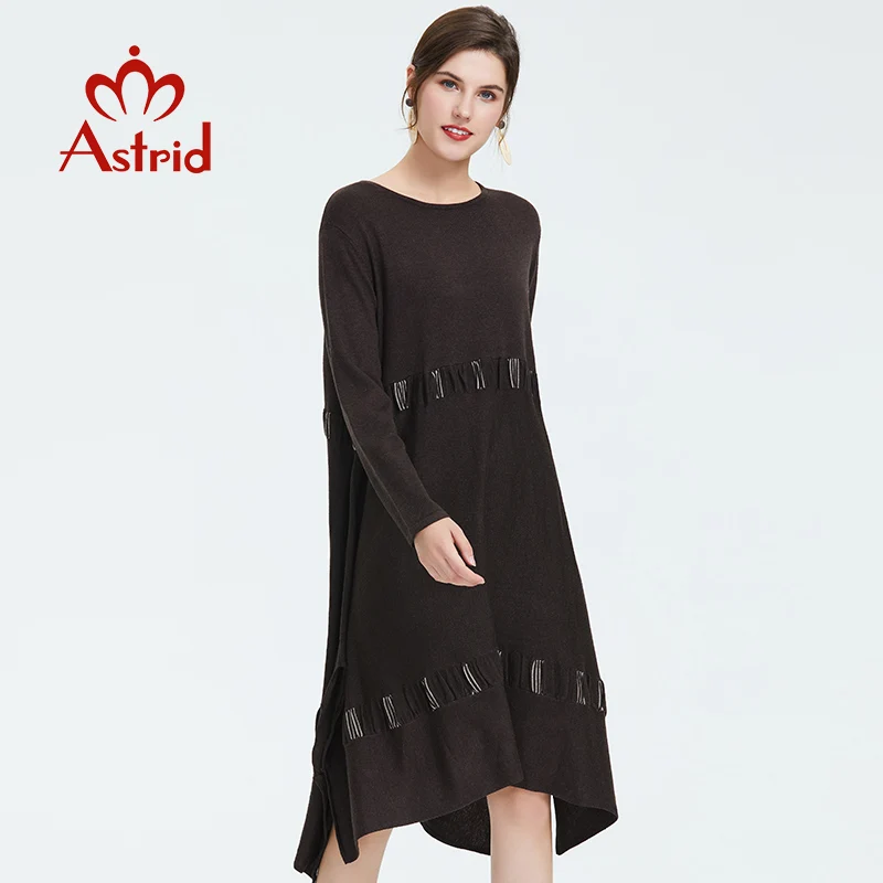 Astrid 2019 Осеннее новое поступление платье женское высокое качество топ черный цвет