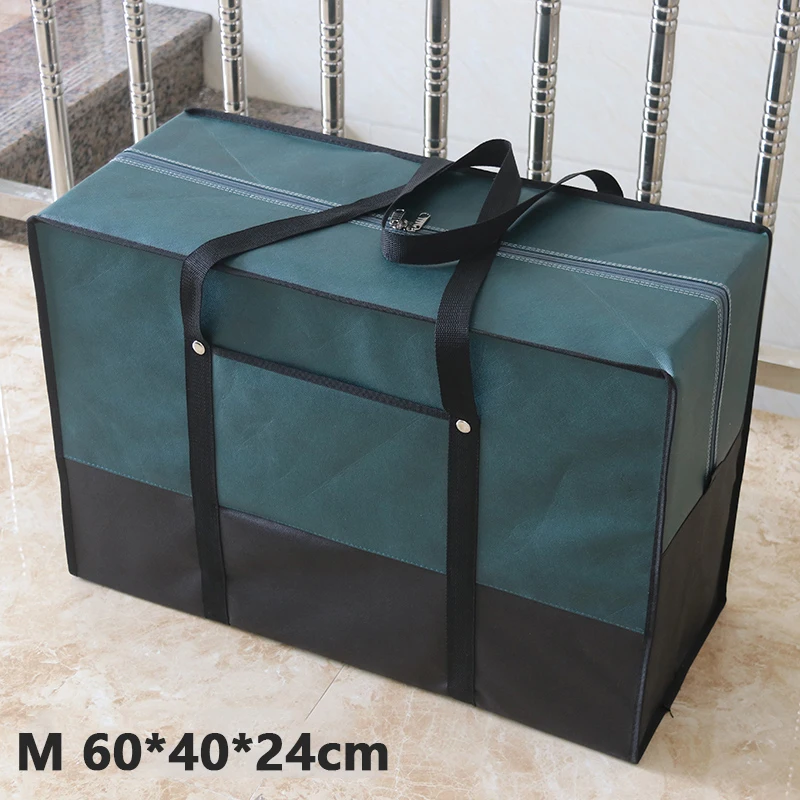 green M 60x40x24cm Переносная большая сумка из водонепроницаемого холста, Большая вместительная Мужская Дорожная сумка из ткани Оксфорд, стеганая сумка, упаковка для багажа - Цвет: green M 60x40x24cm