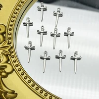 10pcs 21x10mm alloy vintage silver sword charm jewelry making pendant diy necklace bracelet earrings craft accessories wholesale