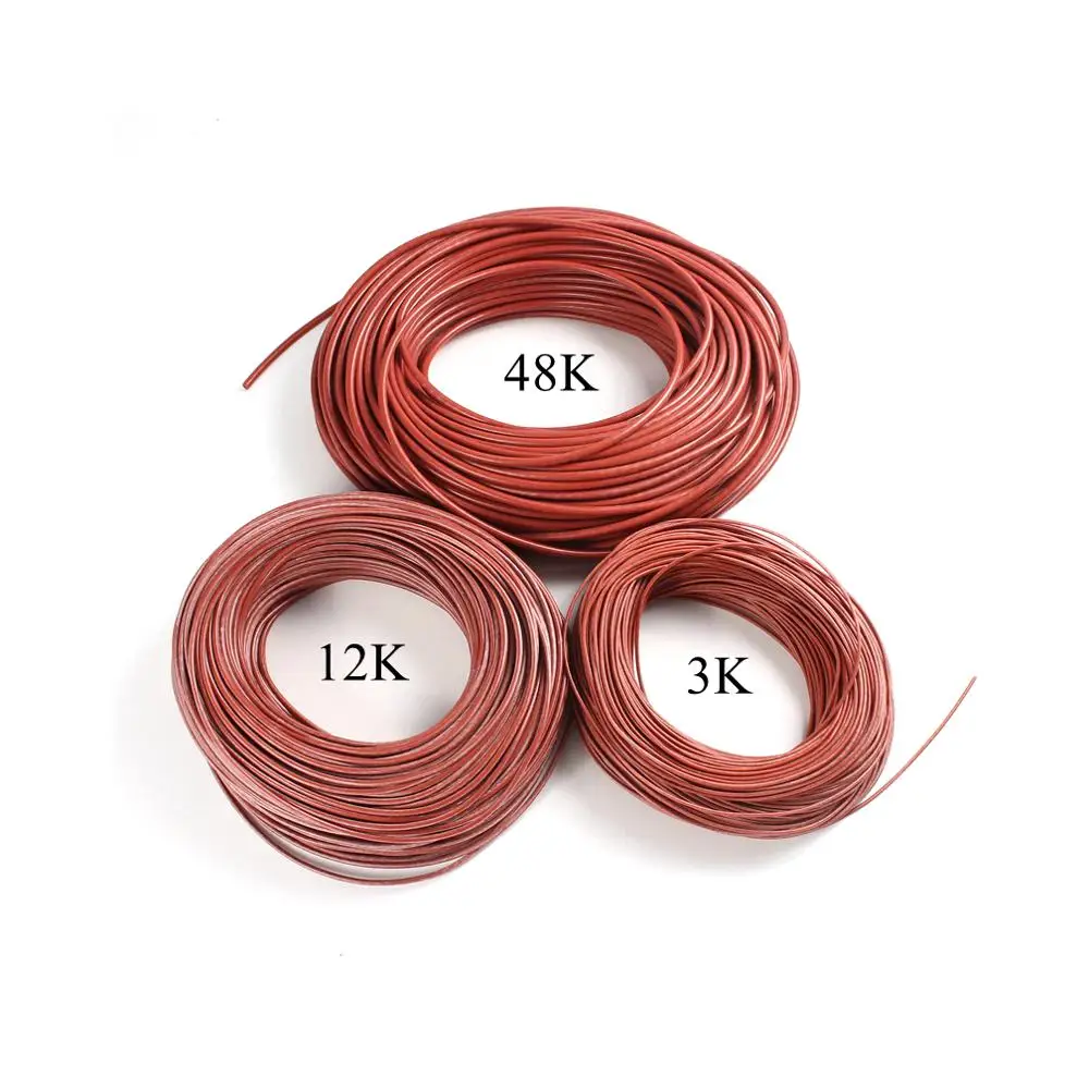 12V 220V 1K 410Ω/м кабель для нагрева углеродного волокна из силиконовой резины провод