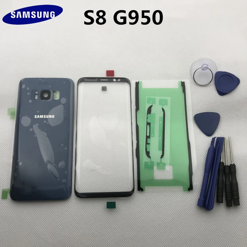 samsung Galaxy s8 edge G950 G950F полный корпус крышка батареи заднее стекло+ Переднее Сенсорное стекло запасные части инструменты