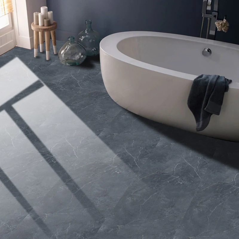 

8 Pcs 30X15cm Light Gray Marble Wallpaper Floor Sticker Self-Adhesive Waterproof Tile Sticker For Bathroom Kitchen Home Decor
