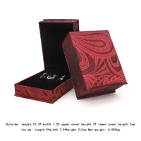 wedding ring jewelry packaging gift box gold silk brocade jewellery earring pendent storage display boxes for women organizer