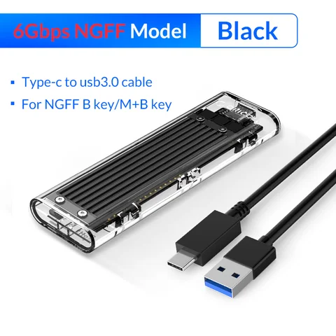 Корпус ORICO M2 NVME SSD, корпус M.2 NGFF SATA, чехол для жесткого диска для M Key/ M+B Key SSD 10 Гбит/с Корпус M.2 NVME PCIE/SATA M2 Box
