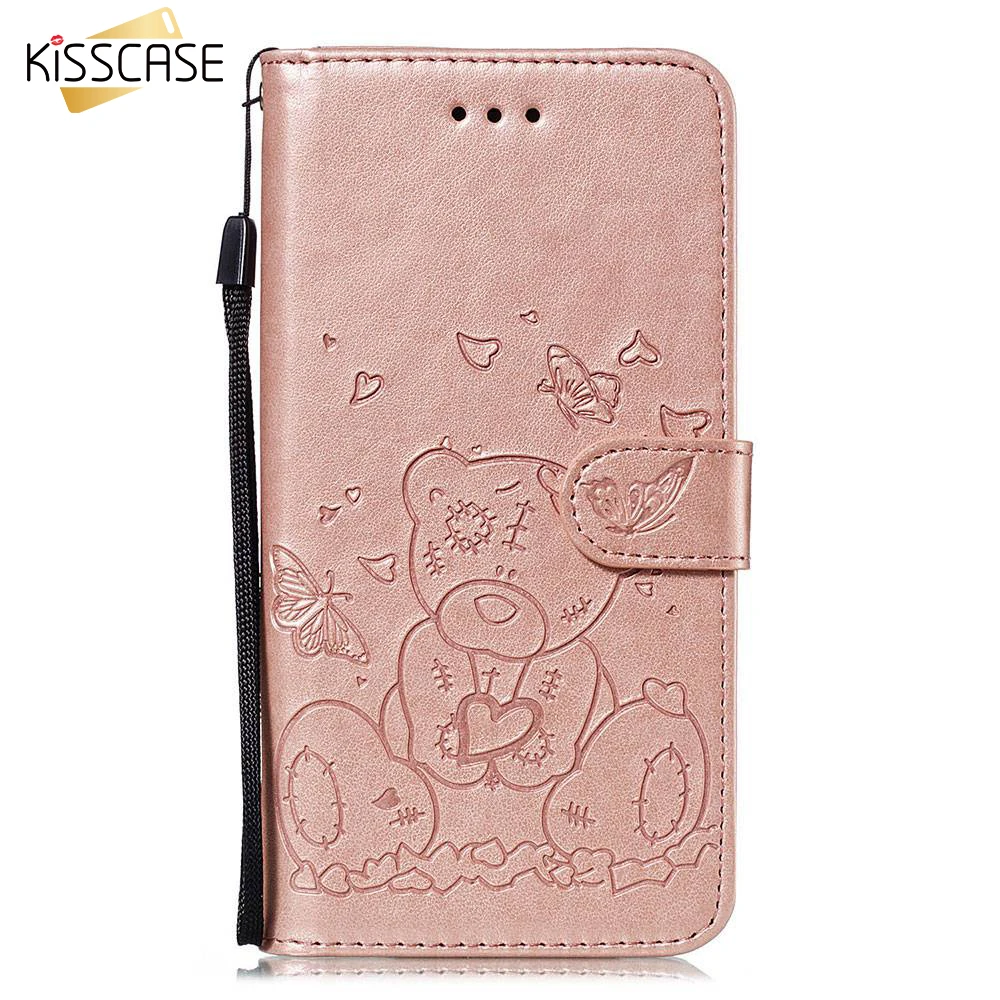 Чехол KISS с тиснением Сердце Медведь из искусственной кожи чехол для iPhone 11 крышка